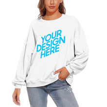 Lade das Bild in den Galerie-Viewer, Dicker Rundhalspullover Sweatshirts mit Puffärmel Vorderdruck D85 für Damen Frauen mit Foto selbst gestalten und bedrucken