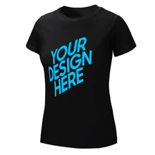 Lade das Bild in den Galerie-Viewer, Vorderseite-Druck Frontprint T-Shirt mit Rundhals und Kurzarm für Damen Frauen selbst gestalten und bedrucken