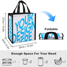 Lade das Bild in den Galerie-Viewer, Faltbare Polyester Essenstasche Lunchtasche Kühltasche Isoliertasche Lunchbag Thermotasche mit Tragegriff hält Lebensmittel länger warm oder kalt mit Foto / Text selbst gestalten und bedrucken