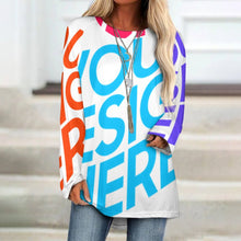 Lade das Bild in den Galerie-Viewer, Multi-Image-Druck Damen / Frauen Raglan Shirt Langarmshirt BL mit Fotos Muster Text Logo selbst gestalten und bedrucken