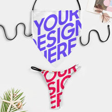 Lade das Bild in den Galerie-Viewer, 2023 New Modische Sexy Multi-Image-Design Bustier Push-Up Bikini Set 2 teilig J203D65 mit Ihrem Foto Motiv und Text selbst gestalten und bedrucken
