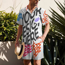 Lade das Bild in den Galerie-Viewer, Multi-Image-Design Herren / Männer Kurzarmhemd Set Kurzarm und Shorts B339D1P mit Foto Design Motiv Text selbst gestalten und bedrucken