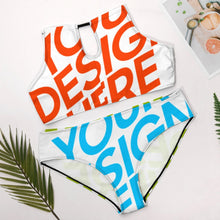 Lade das Bild in den Galerie-Viewer, Große Größen Multi-Image-Druck Damen / Frauen Push-Up Bustier Bikinis Set BK2040 mit Fotos Muster Text Logo selbst gestalten und bedrucken