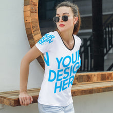 Lade das Bild in den Galerie-Viewer, Love Tee Short Sleeve Shirt V-Neck T-Shirt TSHIRT T01 - Damen / Frauen - selbst gestalten und bedrucken