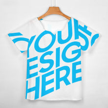 Lade das Bild in den Galerie-Viewer, Einzelbilddruck Vollprint Tshirt Damen mit wellenförmigem Ausschnitt BBT mit Foto Muster Text Logo selbst gestalten und bedrucken