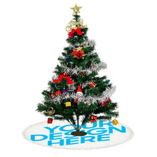 Lade das Bild in den Galerie-Viewer, Kurzer Plüsch Weihnachtsbaumrock Weihnachtsbaumdecke mit Troddel 30"×30" 36"×36" 48"×48" selbst gestalten und bedrucken