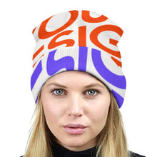 Lade das Bild in den Galerie-Viewer, Multi-Image-Druck Volldruck Strickmütze Beanie Wintermütze für Herren und Damen mit Fotos Muster Text Logo selbst gestalten und bedrucken