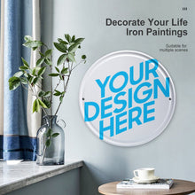Lade das Bild in den Galerie-Viewer, Rundes Eisenbild Metallschild Blechschilder Deko Schild mit Foto Text selbst gestalten und bedrucken