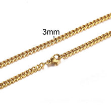 Lade das Bild in den Galerie-Viewer, KUBANISCHER LINK 3 BIS 7 MM EDELSTAHLHALSKETTE FÜR MÄNNER-CHOKER-SCHMUCK