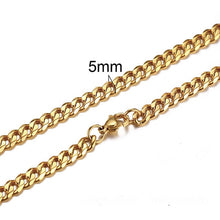 Lade das Bild in den Galerie-Viewer, KUBANISCHER LINK 3 BIS 7 MM EDELSTAHLHALSKETTE FÜR MÄNNER-CHOKER-SCHMUCK