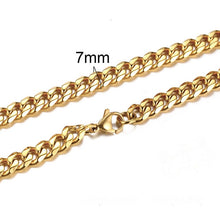 Lade das Bild in den Galerie-Viewer, KUBANISCHER LINK 3 BIS 7 MM EDELSTAHLHALSKETTE FÜR MÄNNER-CHOKER-SCHMUCK