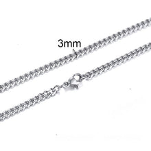 Lade das Bild in den Galerie-Viewer, KUBANISCHER LINK 3 BIS 7 MM EDELSTAHLHALSKETTE FÜR MÄNNER-CHOKER-SCHMUCK