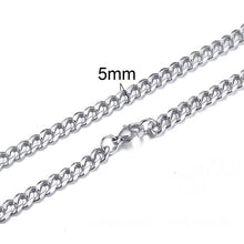 Lade das Bild in den Galerie-Viewer, KUBANISCHER LINK 3 BIS 7 MM EDELSTAHLHALSKETTE FÜR MÄNNER-CHOKER-SCHMUCK