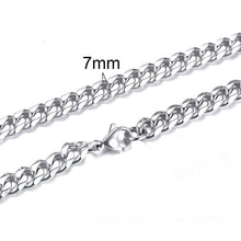 Lade das Bild in den Galerie-Viewer, KUBANISCHER LINK 3 BIS 7 MM EDELSTAHLHALSKETTE FÜR MÄNNER-CHOKER-SCHMUCK