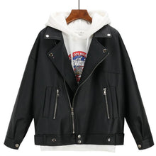Lade das Bild in den Galerie-Viewer, Damen Herbst und Winter Lederjacke Freund Stil koreanischen Stil weiblichen Mantel