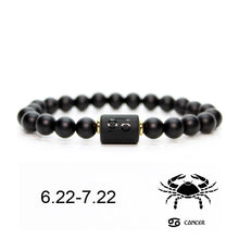 Lade das Bild in den Galerie-Viewer, Black Stone Bead 12 Sternbild Paar Armband