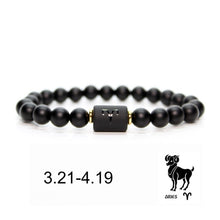 Lade das Bild in den Galerie-Viewer, Black Stone Bead 12 Sternbild Paar Armband