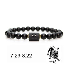 Lade das Bild in den Galerie-Viewer, Black Stone Bead 12 Sternbild Paar Armband