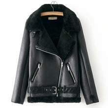 Lade das Bild in den Galerie-Viewer, Winterwarme Damen Motorrad Motorrad Samt kurze Jacke
