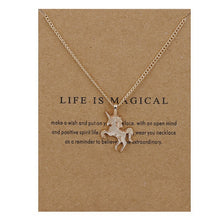 Lade das Bild in den Galerie-Viewer, Neue trendige Legierung niedlich elegante Sonne Liebe Stern Blätter Klee Einhorn Glück Anhänger Halsketten für Frauen Modeaccessoires Schmuck