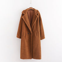 Lade das Bild in den Galerie-Viewer, Herbst und Winter Damen beige Mode dicke warme Kaschmirjacke