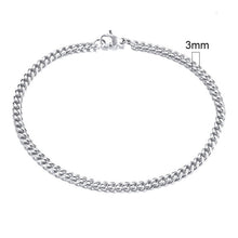 Lade das Bild in den Galerie-Viewer, Vnox Herren einfaches 3-11mm Edelstahl Bordstein kubanischen Armband