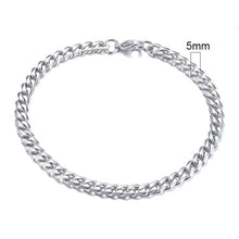 Lade das Bild in den Galerie-Viewer, Vnox Herren einfaches 3-11mm Edelstahl Bordstein kubanischen Armband