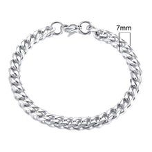 Lade das Bild in den Galerie-Viewer, Vnox Herren einfaches 3-11mm Edelstahl Bordstein kubanischen Armband