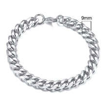 Lade das Bild in den Galerie-Viewer, Vnox Herren einfaches 3-11mm Edelstahl Bordstein kubanischen Armband