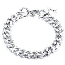 Lade das Bild in den Galerie-Viewer, Vnox Herren einfaches 3-11mm Edelstahl Bordstein kubanischen Armband