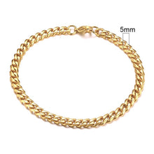 Lade das Bild in den Galerie-Viewer, Vnox Herren einfaches 3-11mm Edelstahl Bordstein kubanischen Armband