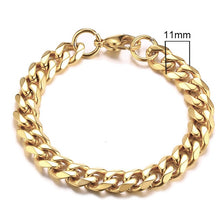 Lade das Bild in den Galerie-Viewer, Vnox Herren einfaches 3-11mm Edelstahl Bordstein kubanischen Armband