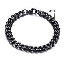 Lade das Bild in den Galerie-Viewer, Vnox Herren einfaches 3-11mm Edelstahl Bordstein kubanischen Armband