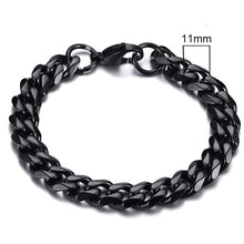 Lade das Bild in den Galerie-Viewer, Vnox Herren einfaches 3-11mm Edelstahl Bordstein kubanischen Armband