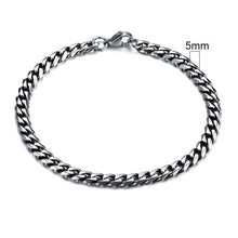 Lade das Bild in den Galerie-Viewer, Vnox Herren einfaches 3-11mm Edelstahl Bordstein kubanischen Armband