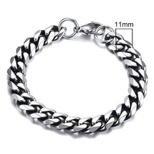 Lade das Bild in den Galerie-Viewer, Vnox Herren einfaches 3-11mm Edelstahl Bordstein kubanischen Armband
