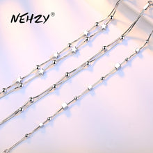 Lade das Bild in den Galerie-Viewer, NEHZY 925 Sterling Silber Retro quadratisches einfaches Armband lang