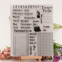 Lade das Bild in den Galerie-Viewer, Perpetual Calendar Pattern DIY Silikonstempel für Scrapbook Weihnachtskarte