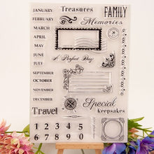 Lade das Bild in den Galerie-Viewer, Perpetual Calendar Pattern DIY Silikonstempel für Scrapbook Weihnachtskarte