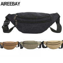 Lade das Bild in den Galerie-Viewer, AIREEBAY Casual Function Damen Canvas Gürteltasche Handytasche