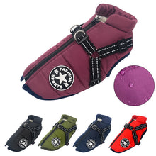 Lade das Bild in den Galerie-Viewer, Große Haustier-Hundejacke mit winterwarmer Hundekleidung mit Kordelzug