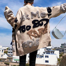 Lade das Bild in den Galerie-Viewer, Perlen geometrische Herbst- und Winter-Langarm-Retro-Damenjacke mit V-Ausschnitt