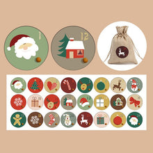 Lade das Bild in den Galerie-Viewer, 24 Stück / Set Weihnachtskalender nummerierte Aufkleber für DIY Weihnachtsdekoration