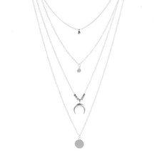 Lade das Bild in den Galerie-Viewer, GinaDeer Neue mehrschichtige Halskette Moonlight Edelstahl Disc Quaste Anhänger