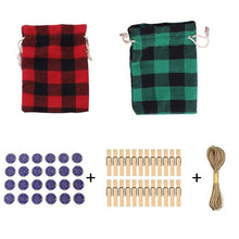 Lade das Bild in den Galerie-Viewer, Weihnachten Adventskalender Tasche Set 24 Tage Sackleinen Adventskalender