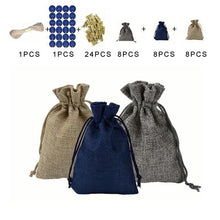 Lade das Bild in den Galerie-Viewer, Weihnachten Adventskalender Tasche Set 24 Tage Sackleinen Adventskalender