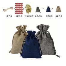 Lade das Bild in den Galerie-Viewer, Weihnachten Adventskalender Tasche Set 24 Tage Sackleinen Adventskalender
