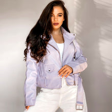 Lade das Bild in den Galerie-Viewer, Frühjahr und Herbst Kunstlederjacke Damen Motorradjacke