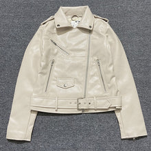 Lade das Bild in den Galerie-Viewer, Frühjahr und Herbst Kunstlederjacke Damen Motorradjacke