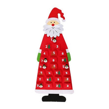 Lade das Bild in den Galerie-Viewer, Filz Weihnachten Adventskalender mit Taschen Wandbehang Santa Filz Adventskalender 24 Tage Countdown-Kalender für Wohnkultur